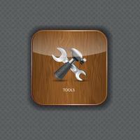 iconos de aplicaciones de madera de herramientas ilustración vectorial vector
