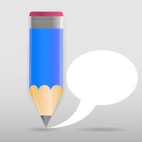 Pencil with speech bubble Vector illustration