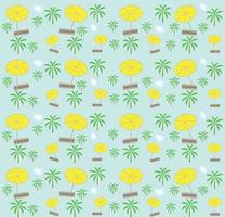 Palm trees, umbrellas seamless pattern. Vector illustration.