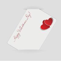 Happy Valentines Day card with heart. Vector illustration