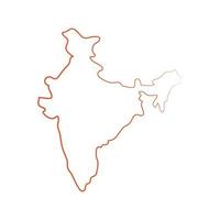 mapa de india ilustrado sobre fondo blanco vector