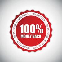 100 Money Back Golden Label Vector Illustration