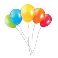 Set of Colored Balloons, Vector Illustration.