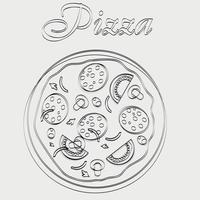 Ilustración de vector de plantilla de menú de pizza