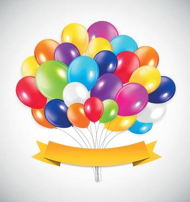 Set of Colored Balloons, Vector Illustration.