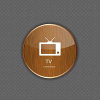 TV wood  application icons vector