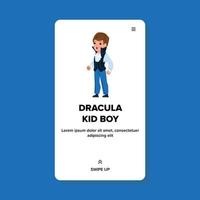 Dracula Kid Boy Celebrate Halloween Holiday Vector