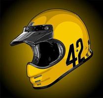 retro full face helmet number... vector