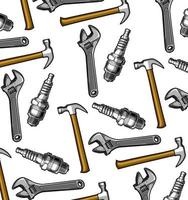 hammer, spark plug and wrench... vector