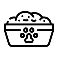 animal food bowl line icon vector illustration