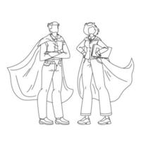 Bravery Superheroes Courage Man And Woman Vector