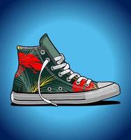 sneakers pattern color green ... vector