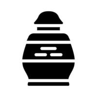 burial urn glyph icon vector illustration black