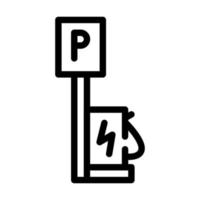 parking with charging station line icon vector illustration