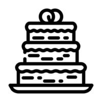 cake wedding dessert line icon vector illustration