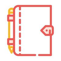 diary with pen color icon vector illustration