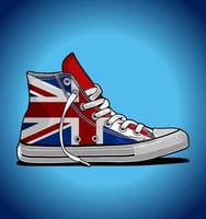 British flag pattern sneakers... vector