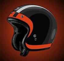retro helmet half face black ... vector