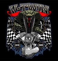 motor v-twin y king cobra... vector