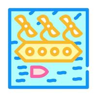 floating power plant color icon vector illustration
