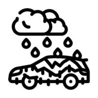 freezing rain disaster line icon vector illustration