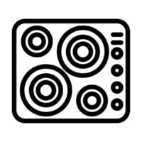 electric cooktop line icon vector illustration