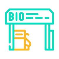 Ilustración de vector de icono de color de estación de biogás de reabastecimiento de combustible