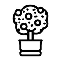 árbol de cítricos, línea, icono, vector, ilustración vector