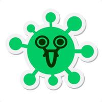 enraptured happy virus sticker vector