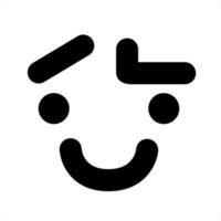 simple raised eyebrow face icon vector