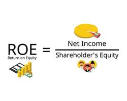 Return on Equity or ROE is the measure of a company annual return divided by the value of its total shareholders equity vector