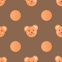 cute bear cracker seamless pattern for digital printing vector