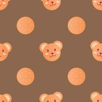 cute bear cracker seamless pattern for digital printing vector