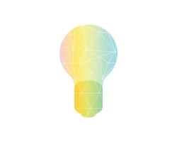 rainbow polygon light burb for innovation or creative symbol vector