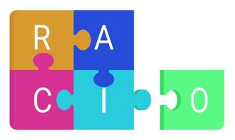 RACI matrix. Method of assigning roles in a business project. Adding a role out of the loop. Flat. Vector illustration