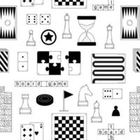 Hand drawn seamless pattern with elements of different board games. Doodle style. Sketch. Vector. vector