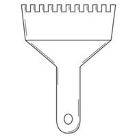 Hand drawn construction spatula comb. Tool for applying glue before laying tiles. Doodle style. Sketch. Vector illustration