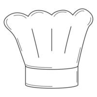 Hand drawn chef's hat. Doodle style. Sketch. Vector illustration