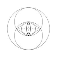 vesica piscis símbolo de la geometría sagrada, ilustración vectorial vector