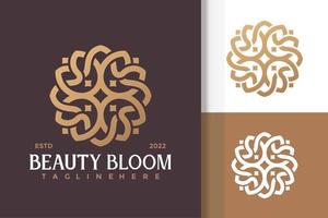 lujo belleza flor flor elegante logotipo diseño vector plantilla