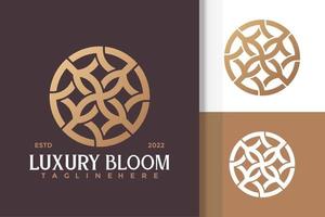 plantilla de vector de diseño de logotipo moderno de flor de lujo