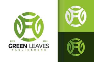 Letter A Green Leaf Modern Logo Design  Vector Template