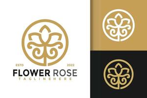 Nature Flower Rose Modern Logo Design  Vector Template