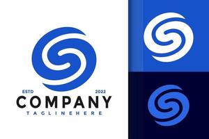 plantilla de vector de diseño de logotipo moderno espiral de letra s