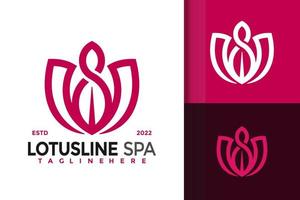 Lotus Line Spa Modern Logo Design  Vector Template