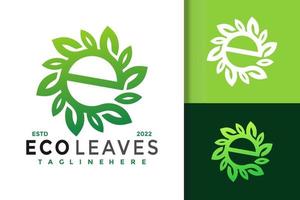 Letter E Eco Leaves Modern Logo Design  Vector Template