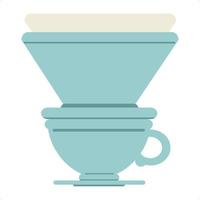 coffee cup with drip filter vector