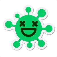 grinning dead virus sticker vector