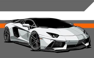 white color sports car vector... vector