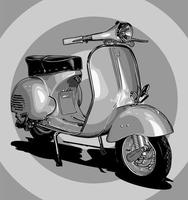 silver vintage scooter front ... vector
